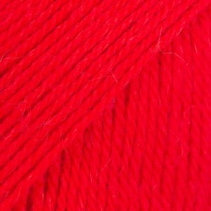 włóczka DROPS Flora 33 głęboka czerwień uni colour