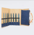 Zestaw drutów wymiennych z drewna indygo w etui z tkaniny KnitPro