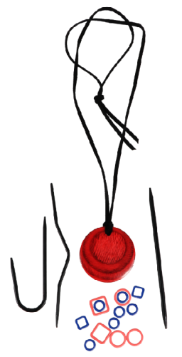 Zestaw Cherry Berry naszyjnik magnetyczny Knitter KnitPro