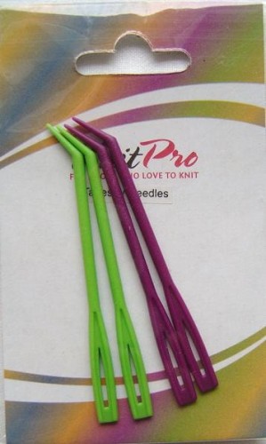 KnitPro - Igły plastikowe dziewiarskie zielone/fioletowe